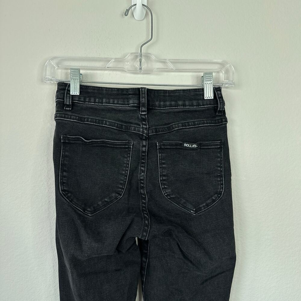 ROLLA'S Westcoast Ankle Skinny Jean Mid Rise Dusty Black Wash Distressed Size 26 - Picture 7 of 12